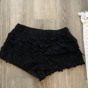 Zara high school waisted laced shorts